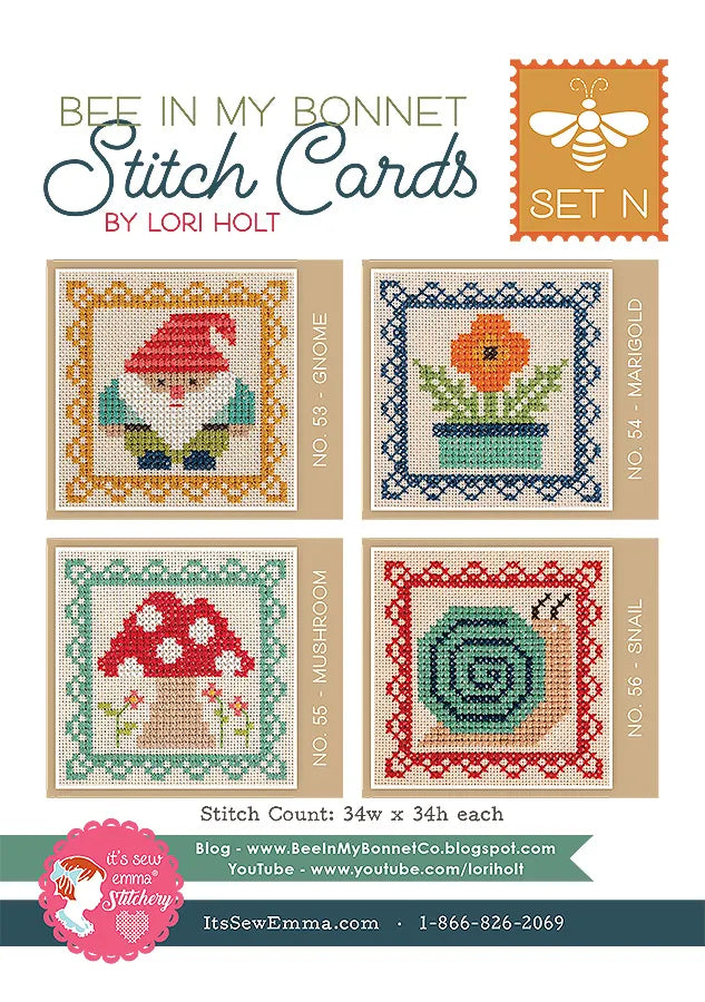 Bee in My Bonnet Stitch Cards Set N Lori Holt of Bee in my Bonnet
